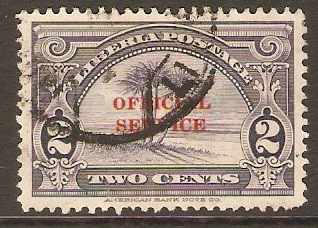 Liberia 1928 2c Violet - Official stamp. SGO519.