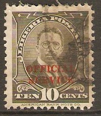 Liberia 1928 10c Grey - Official stamp. SGO522.