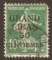 Lebanon 1924 50c on 10c Green. SG3.