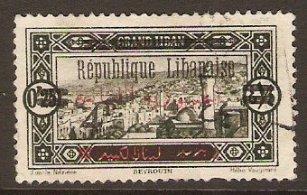 Lebanon 1928 4p on 0p.25 Black. SG148.