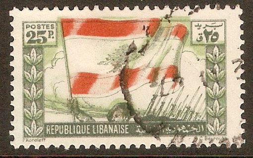 Lebanon 1946 25p National Flag series. SG317.