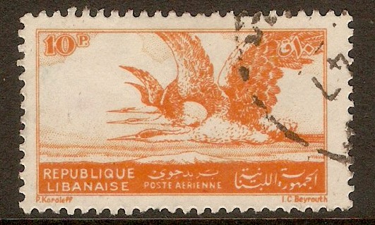 Lebanon 1946 10p Orange - Grey Herons series. SG321.