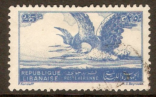 Lebanon 1946 25p Blue - Grey Herons series. SG322.