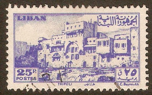 Lebanon 1947 25p Blue - Tripoli Castle series. SG339.
