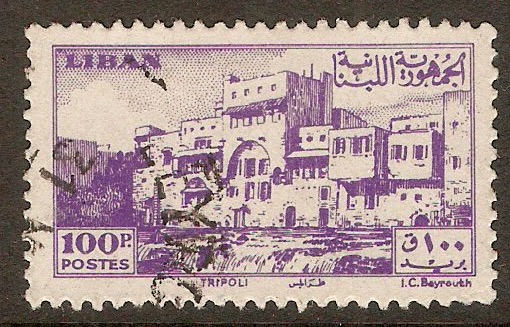 Lebanon 1947 100p Violet - Tripoli Castle series. SG341.
