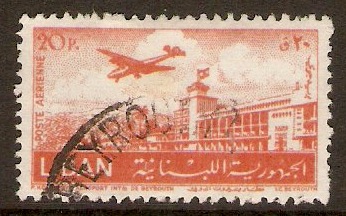 Lebanon 1952 20p Orange - Beirut Airport series. SG457. - Click Image to Close