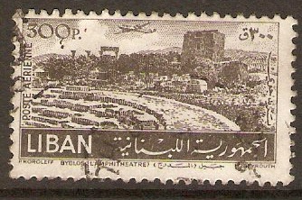 Lebanon 1952 300p Sepia - Byblos Amphitheatre series. SG463.