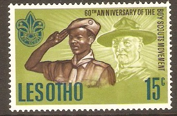 Lesotho 1967 15c Scout Anniversary. SG144.