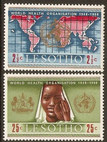 Lesotho 1968 WHO Anniversary Set. SG145-SG146.