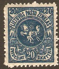 Lithuania 1919 20s blue. SG52.
