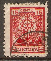 Lithuania 1923 15c Red. SG189.