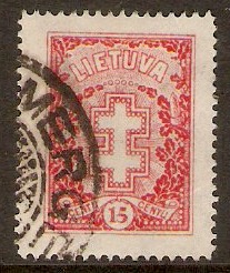 Lithuania 1927 15c red. SG279.