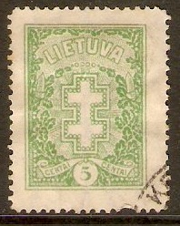 Lithuania 1927 5c green. SG277.