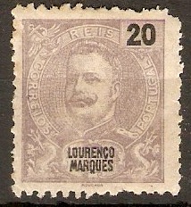 Lourenco Marques 1898 20r Deep lilac. SG41.