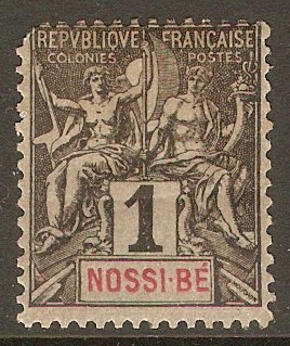 Nossie Be 1894 1c Black on azure. SG44.