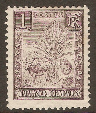Madagascar 1903 1c Dull purple. SG38.