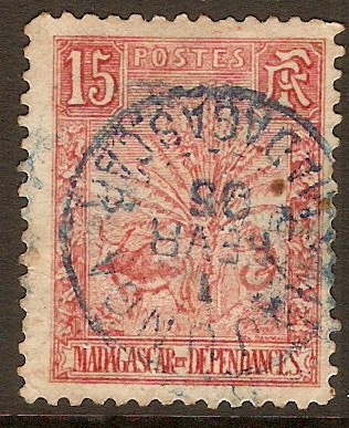 Madagascar 1903 15c Carmine. SG43.