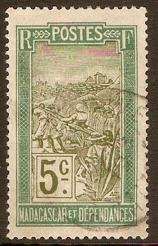 Madagascar 1908 5c Olive and green. SG56.