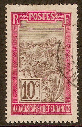 Madagascar 1908 10c Purple-brown and pink. SG57.