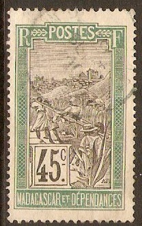 Madagascar 1908 45c Black and green. SG64.