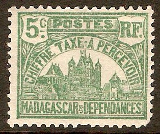 Madagascar 1908 5c Green - Postage Due. SGD72.