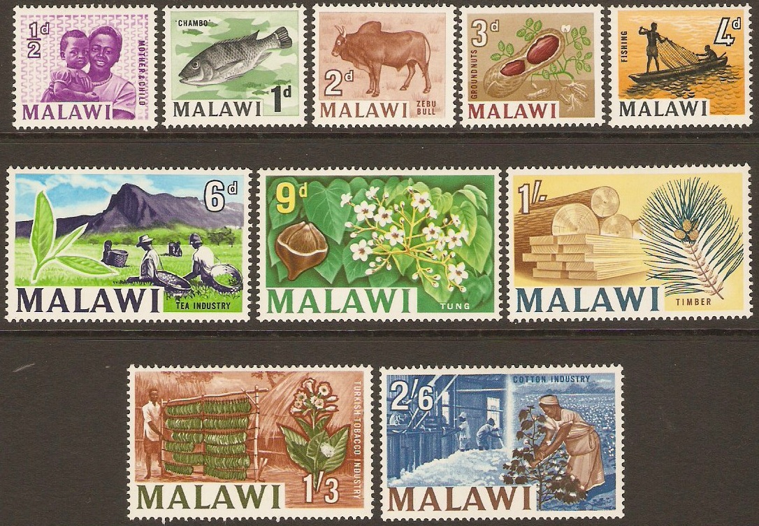 Malawi 1964 Cultural part set to 2s.6d. SG215-SG224.
