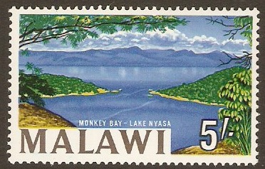 Malawi 1964 5s Lake Nyassa Stamp. SG225.