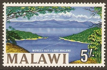 Malawi 1964 5s Lake Malawi Stamp. SG225a.