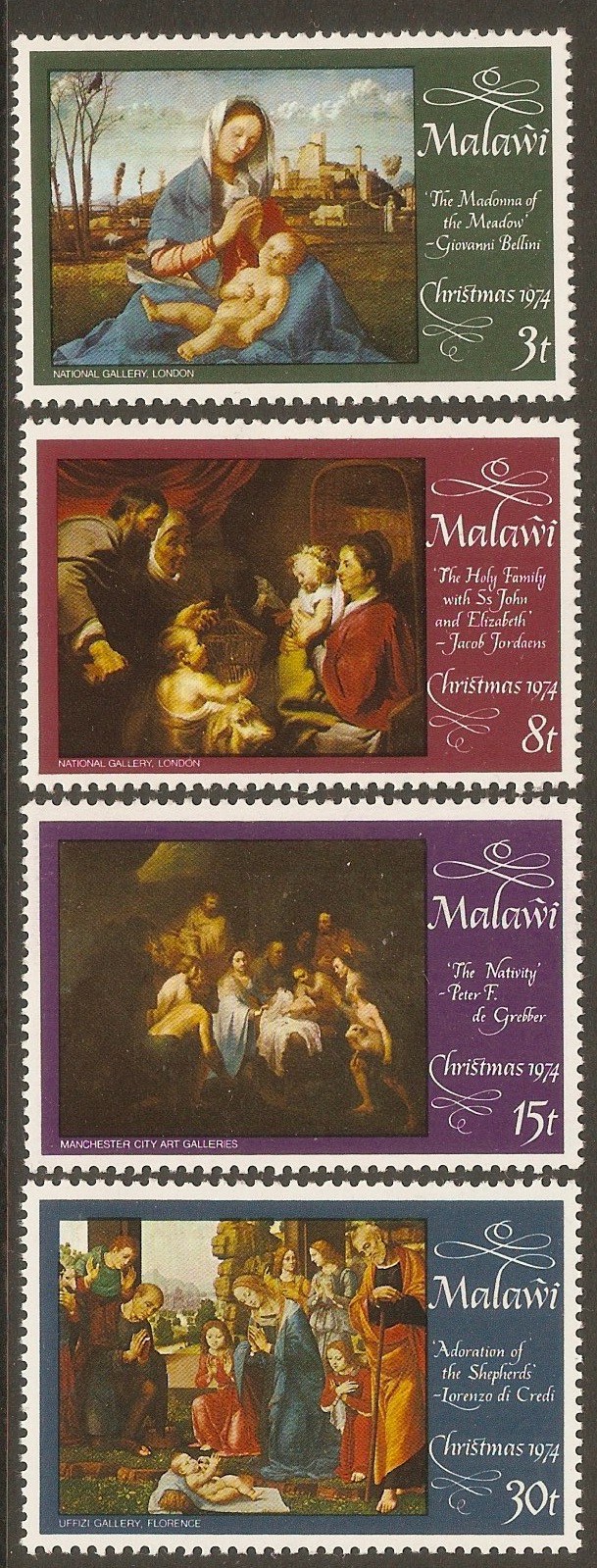 Malawi 1974 Christmas set. SG467-SG470.