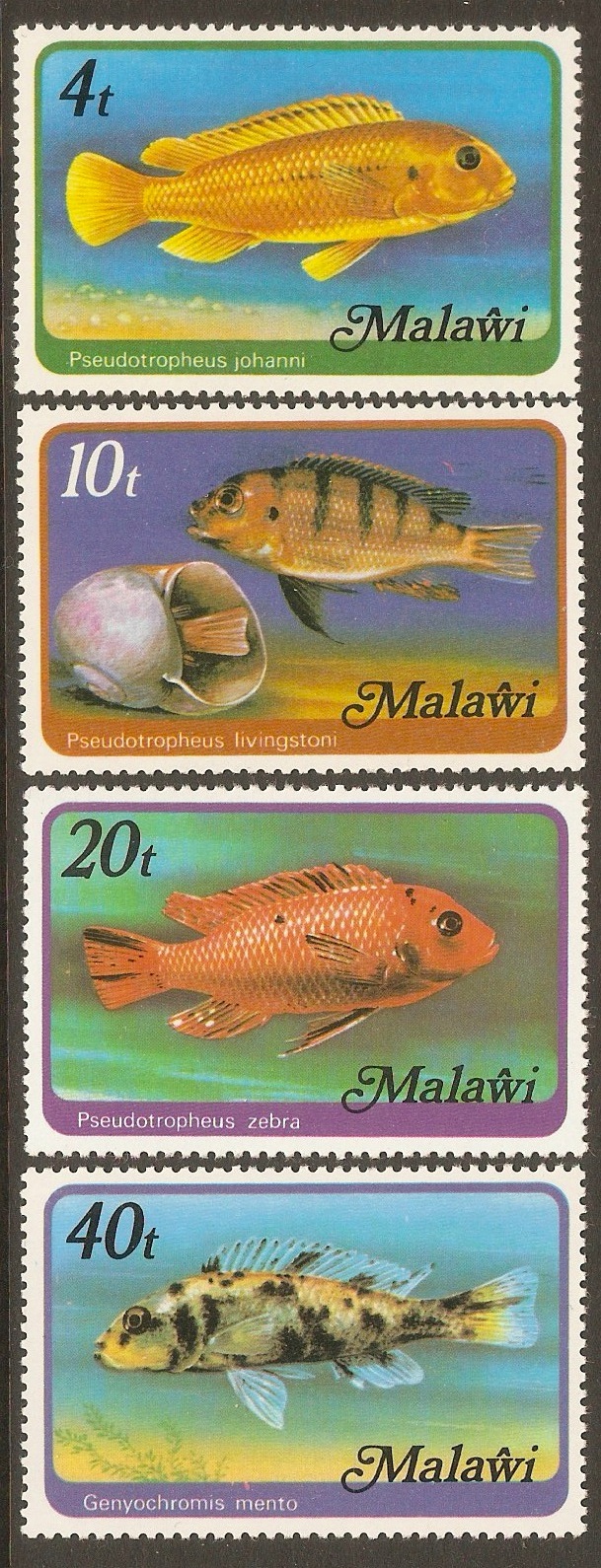 Malawi 1977 Fish set. SG552B-SG555B.