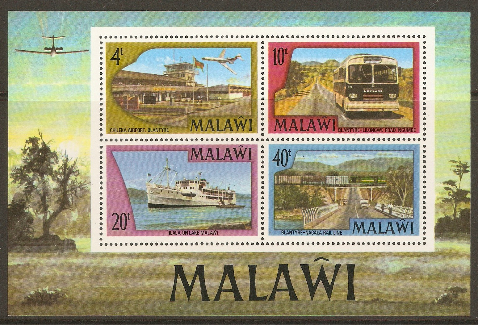 Malawi 1977 Transport sheet. SGMS551.