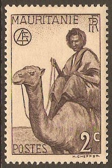 Mauritania 1938 2c Slate-purple. SG77.