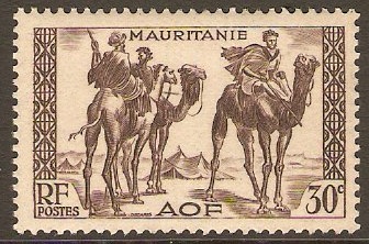 Mauritania 1938 30c Brown-purple. SG85.