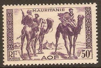 Mauritania 1938 50c Violet. SG89.