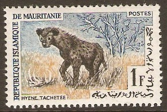Mauritania 1963 1f Animals series - Spotted hyena. SG166.