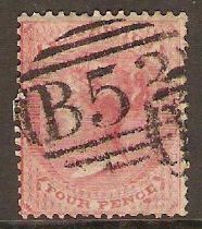 Mauritius 1860 4d Rose. SG48.