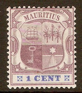 Mauritius 1895 1c Dull purple and ultramarine. SG127.