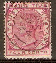 Mauritius 1883 4c Carmine. SG105.