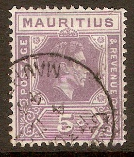 Mauritius 1938 5c Slate-lilac. SG255.