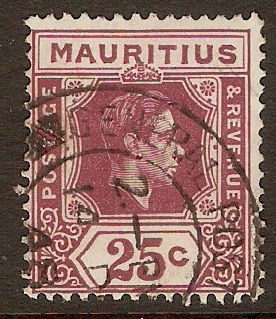 Mauritius 1938 25c Brown-purple. SG259.