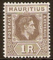 Mauritius 1938 1r Grey-brown. SG260.