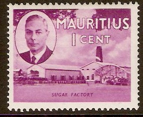 Mauritius 1950 1c Bright purple. SG276.