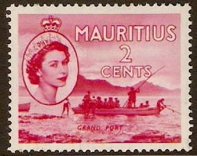 Mauritius 1953 2c Bright carmine. SG293.