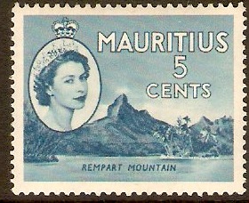 Mauritius 1953 5c Prussian blue. SG296.