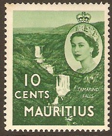 Mauritius 1953 10c Yellowish green. SG297a.
