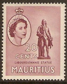 Mauritius 1953 20c Brown-purple. SG299.
