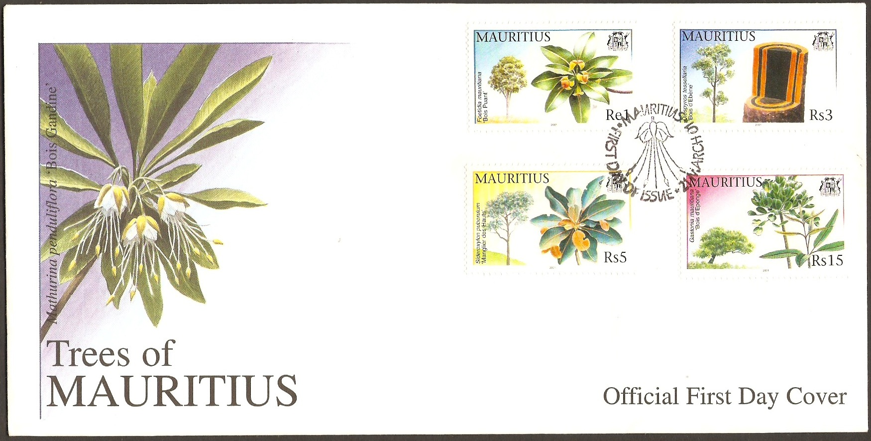 Mauritius 2001 Trees Series FDC.