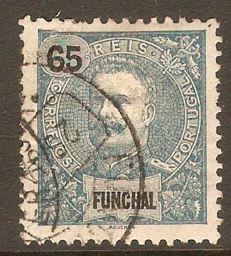 Funchal 1898 65r Steel blue. SG129.