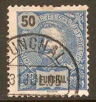 Funchal 1897 50r Blue. SG112.