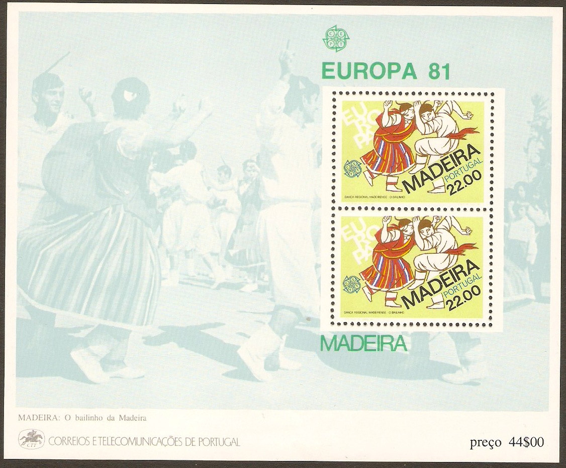 Madeira 1981 Europa Stamp Sheet. SGMS179.